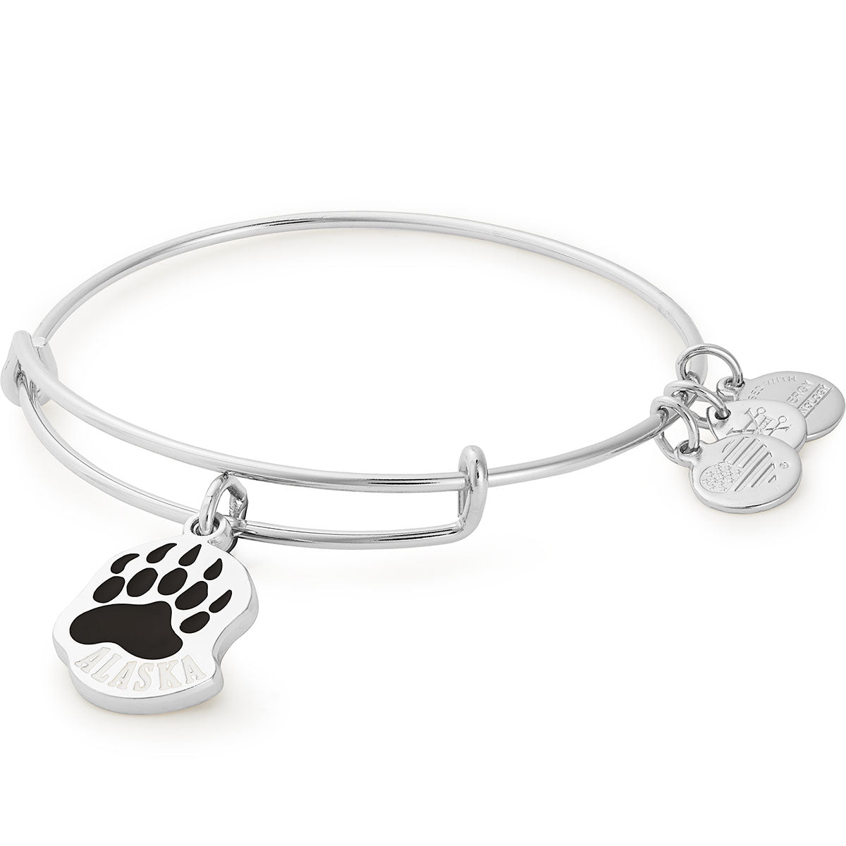 Alaska Bear Paw Charm Bangle Bracelet