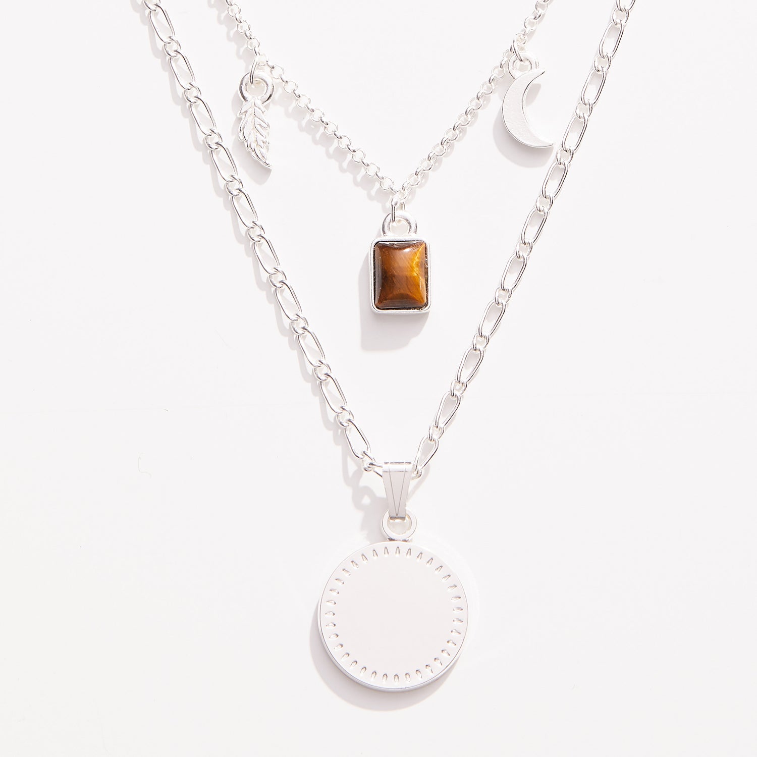 Engravable Wisdom + Potential Multi-Charm Layered Necklace