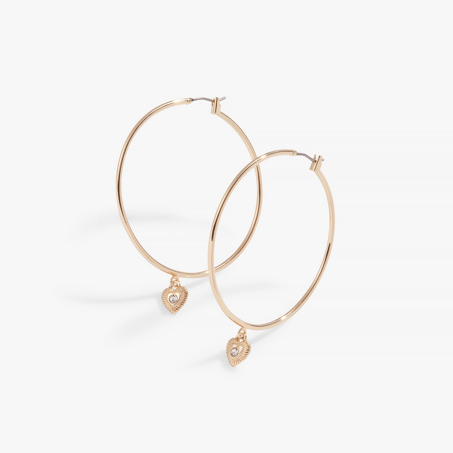 Heart Pendant Hoop Earrings
