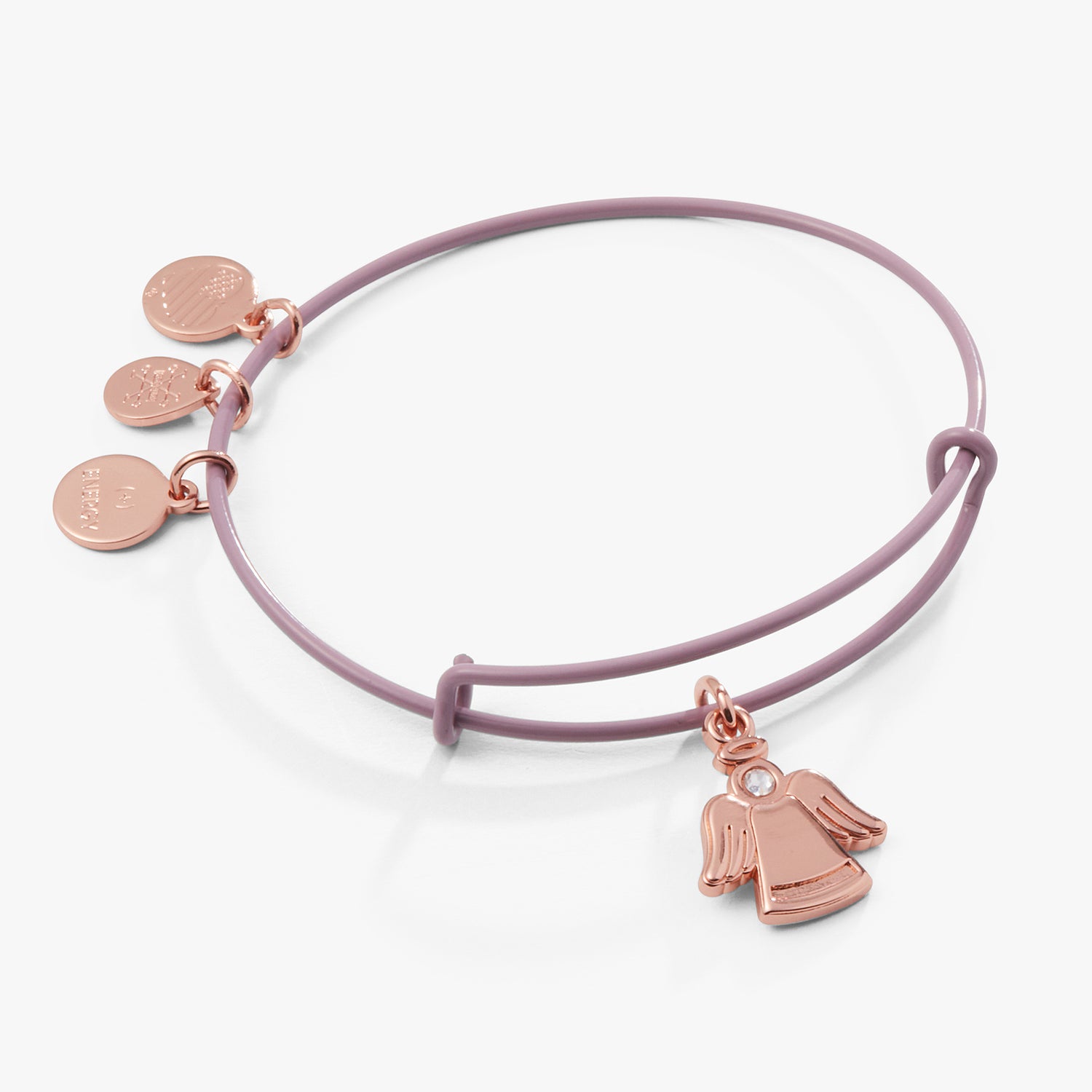 Angel Charm Bangle Bracelet, Purple