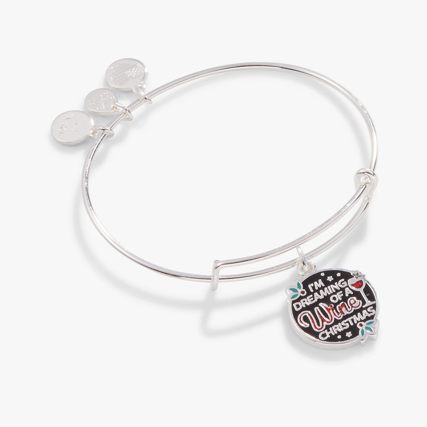 'I'm Dreaming of a Wine Christmas' Charm Bangle Bracelet