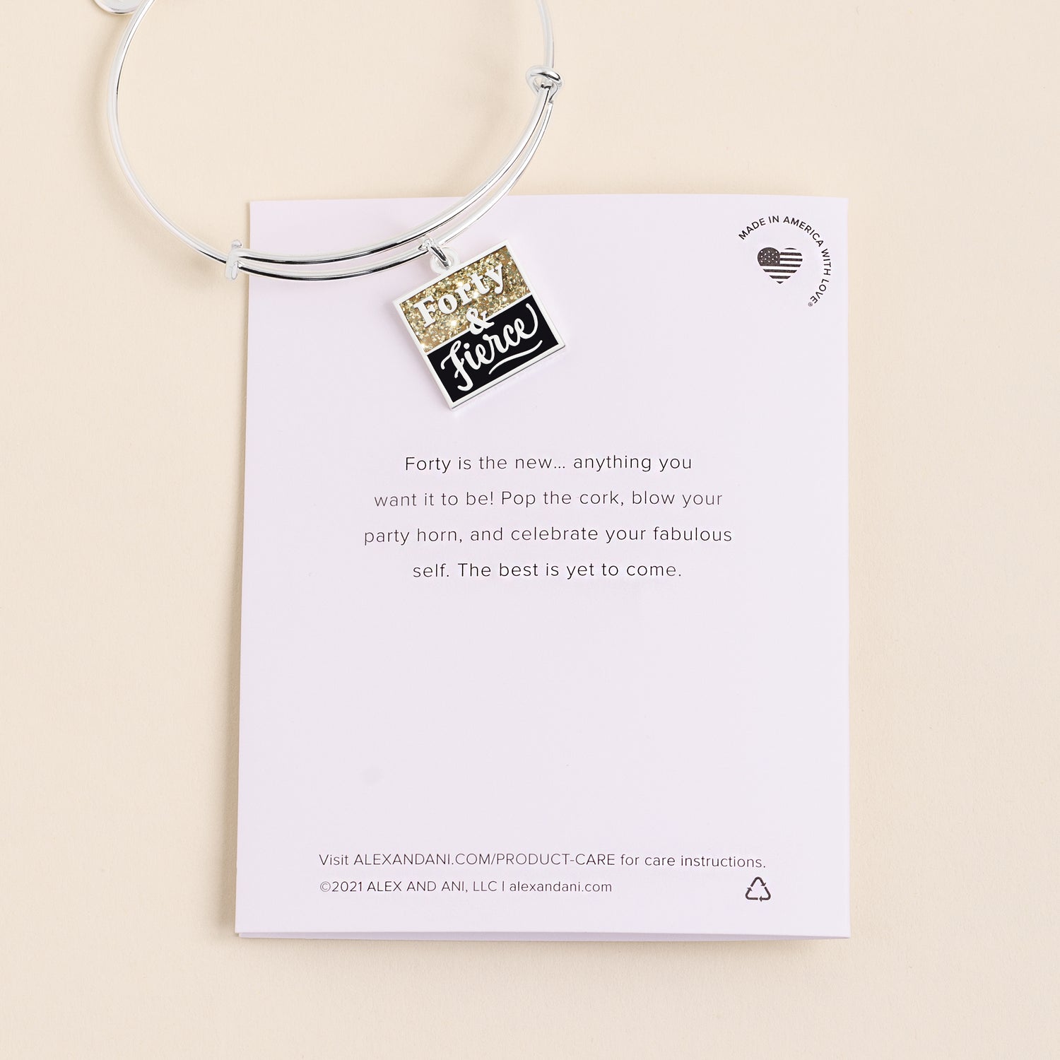 'Forty & Fierce' Charm Bangle