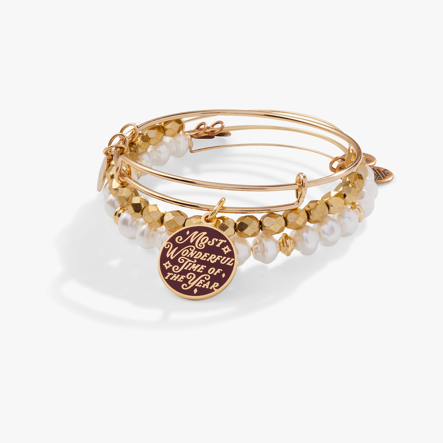 'Most Wonderful Time of the Year' Charm Bangle, Set of 3