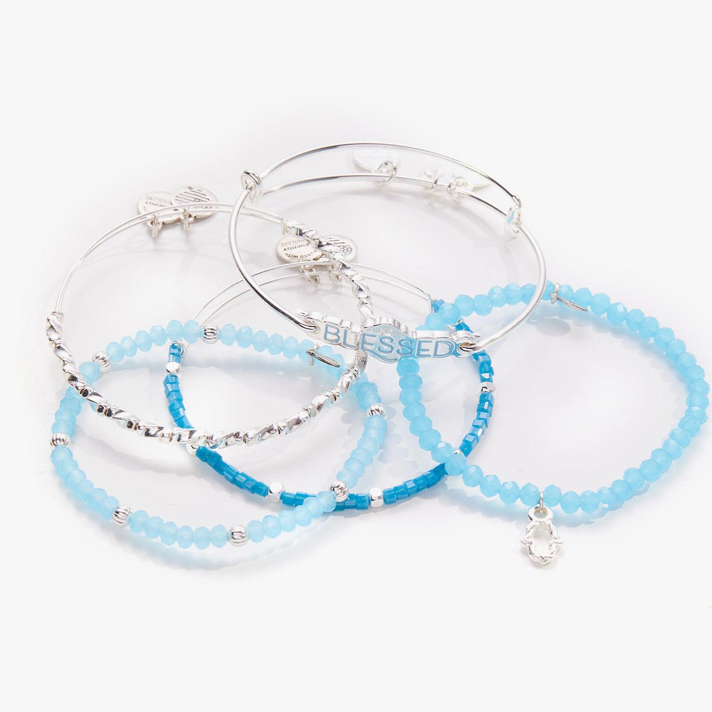 Protected and Blessed Charm Bangles, Set of 5