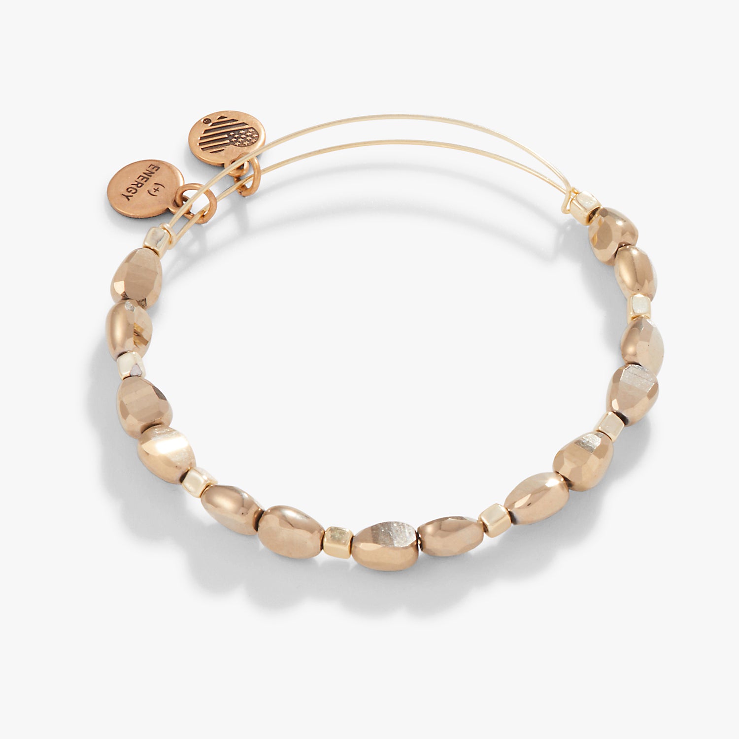 Radiant Beaded Bangle, Gold