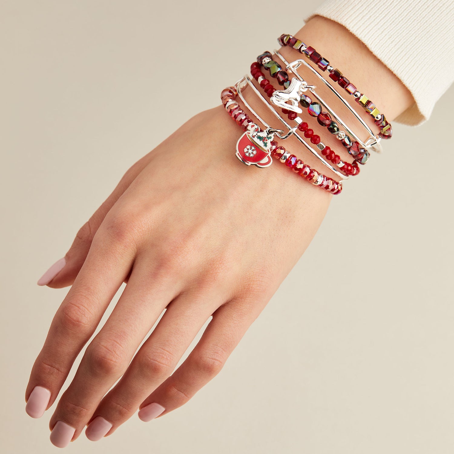 'Warmest Wishes' Charm Bangle, Set of 6